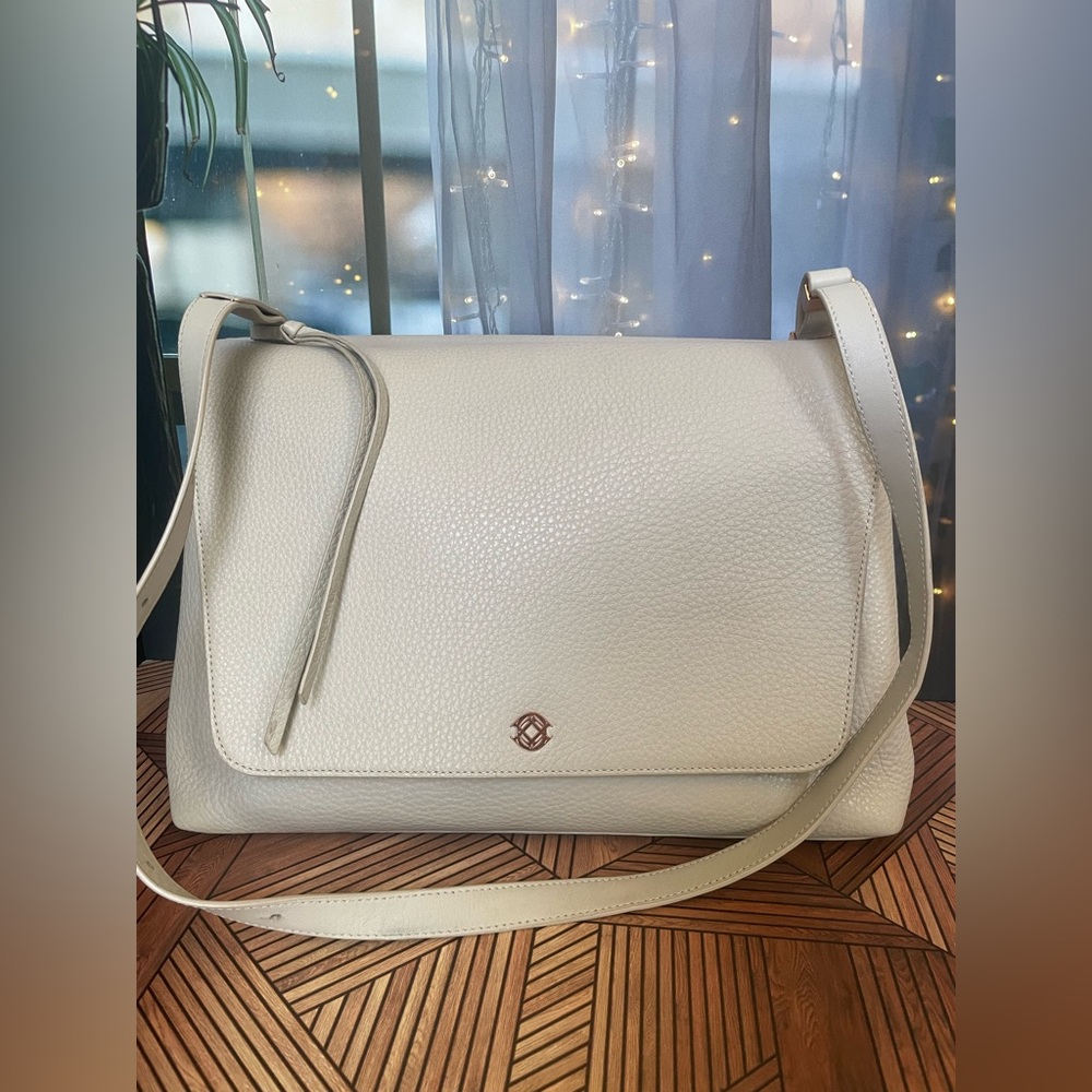 Dagne Dover Simone Satchel in Bone Leather